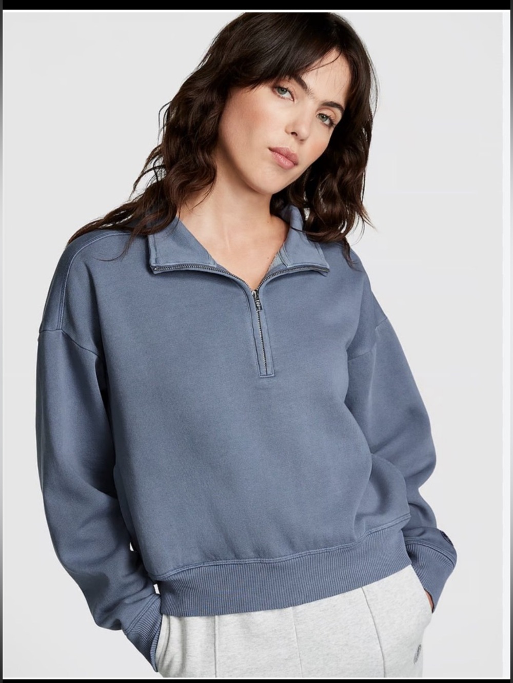PINK Victoria’s Secret Half-Zip Collared Pullover Sweatshirt (FREE SHIPPING)